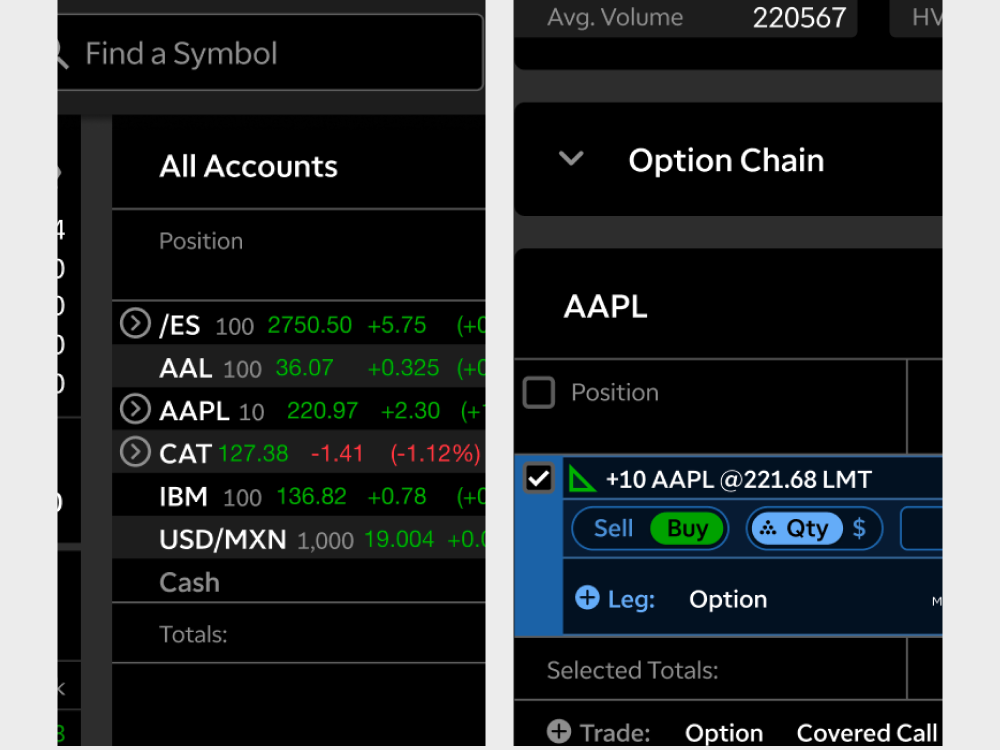 Two interface panels with their object labels removed